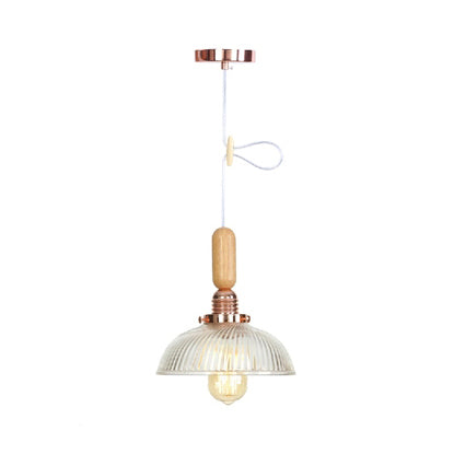 Globe/Cone/Small Bell Pendant Lighting Vintage Clear Glass 1 Licht Roségoud/Chrome hangende lamp met verstelbaar koord