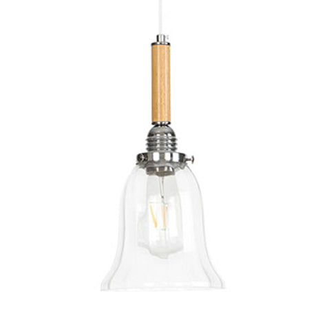 Globe/Cone/Small Bell Pendant Lighting Vintage Clear Glass 1 Licht Roségoud/Chrome hangende lamp met verstelbaar koord