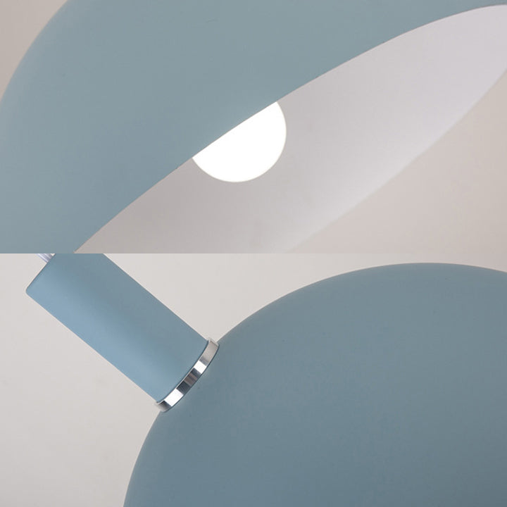 Soggiorno a cupola sospensione lume in alluminio 1 lampadina lampada a sospensione color caramella in blu/verde/giallo/rosa