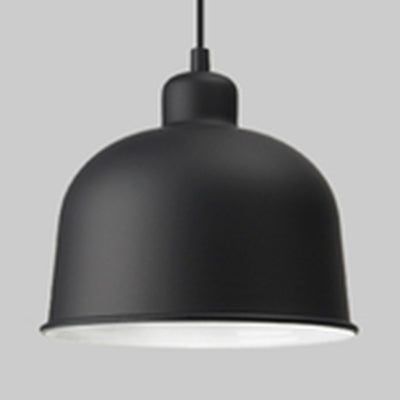 Bowl Shade Hanging Light Single Head Macaron Style Aluminum Pendant Lamp for Restaurant