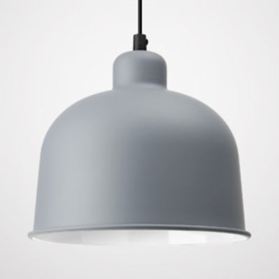 Bowl Shade Hanging Light Single Head Macaron Style Aluminum Pendant Lamp for Restaurant