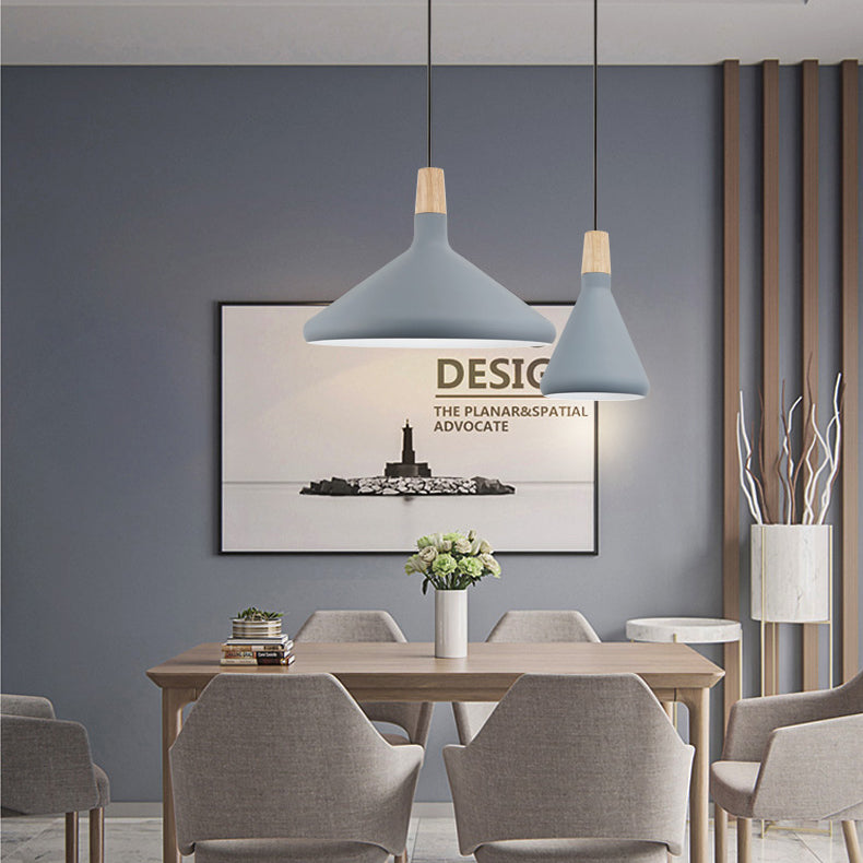 Nordic Coolie Shade Suspension Light Aluminium 7 / 10,5 / 15 pouces de large 1 Pendre Head Light pour le café Office