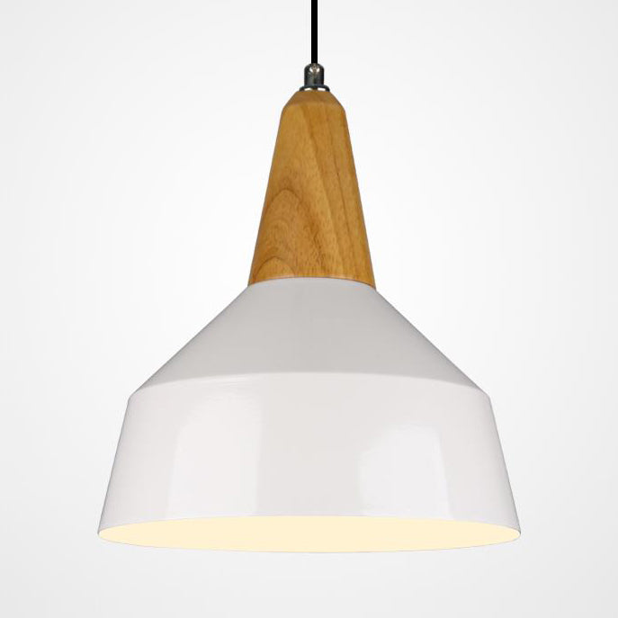 One Head Suspension Light Nordic Stylish Aluminum & Wood Pendant Light for Study Room