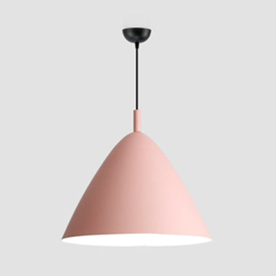 Nordic Candy Colored Pendant Fixture Pyramid Shade 10.5/13/16 Inch Wide One Light Aluminum Hanging Light for Cafe