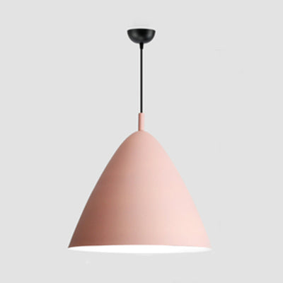 Nordic Candy Colored Pendant Fixture Pyramid Shade 10.5/13/16 Inch Wide One Light Aluminum Hanging Light for Cafe
