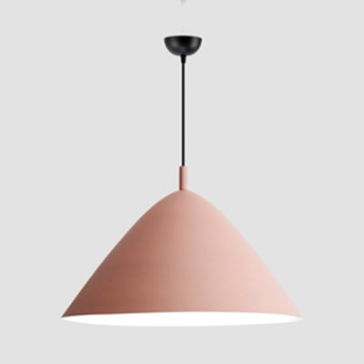 Nordic Candy Colored Pendant Fixture Pyramid Shade 10.5/13/16 Inch Wide One Light Aluminum Hanging Light for Cafe