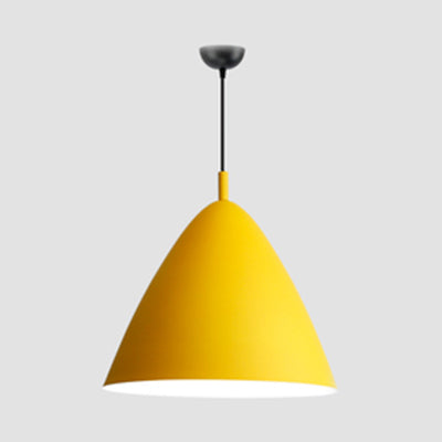 Nordic Candy Colored Pendant Fixture Pyramid Shade 10.5/13/16 Inch Wide One Light Aluminum Hanging Light for Cafe
