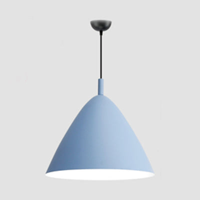 Nordic Candy Colored Pendant Fixture Pyramid Shade 10.5/13/16 Inch Wide One Light Aluminum Hanging Light for Cafe