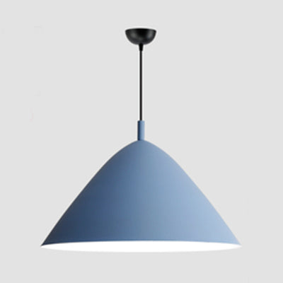 Nordic Candy Colored Pendant Fixture Pyramid Shade 10.5/13/16 Inch Wide One Light Aluminum Hanging Light for Cafe