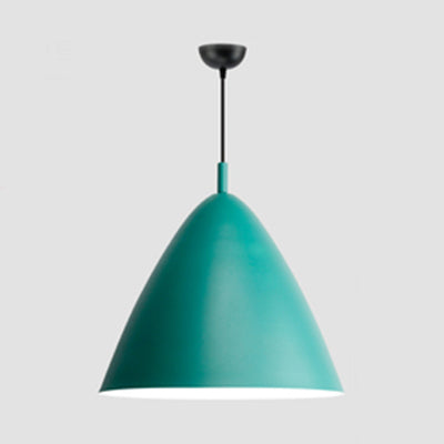 Nordic Candy Colored Pendant Fixture Pyramid Shade 10.5/13/16 Inch Wide One Light Aluminum Hanging Light for Cafe