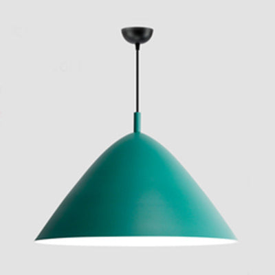 Nordic Candy Colored Pendant Fixture Pyramid Shade 10.5/13/16 Inch Wide One Light Aluminum Hanging Light for Cafe