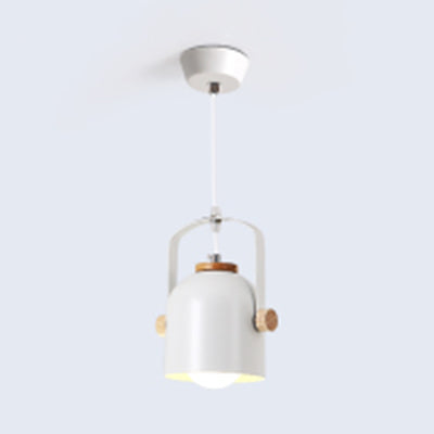 1 luce a coppa a coppa con manico Macaron Loft Alluminio appeso Luce in grigio/verde/rosa/bianco/giallo per Restaurant Hotel