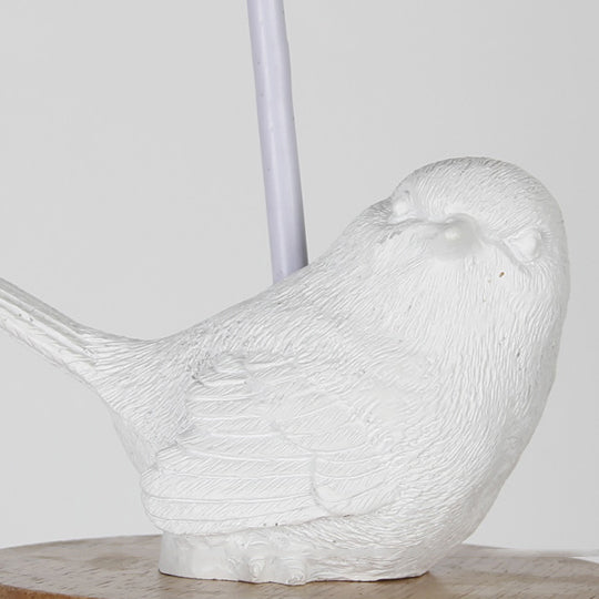 Aluminum Bucket Shade Hanging Light with Bird Deco 1 Bulb Macaron Pendant Lamp for Kid Bedroom