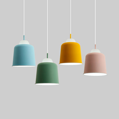 Tasse de boutique en tissu Shade Pendante Metal 1 tête Macaron Loft Hauteur Réglable Hanging Light