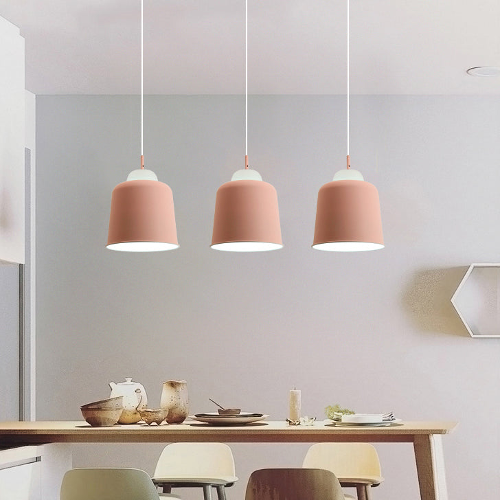 Tasse de boutique en tissu Shade Pendante Metal 1 tête Macaron Loft Hauteur Réglable Hanging Light