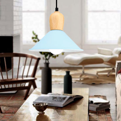 Pyramide de maternelle Pyramide Pendant Light Light Aluminium 1 Lumière lampe suspendue de couleur vive