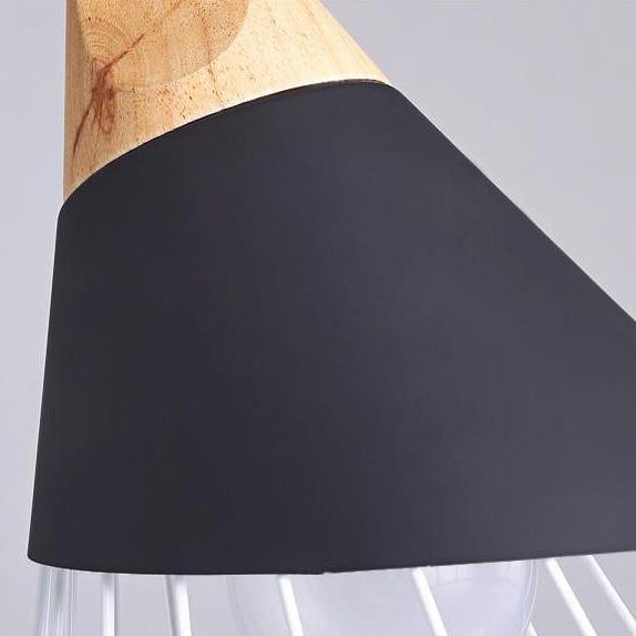 12"/14" Wide Single Bulb Cone Pendant Light with Iron Wire Modern Metallic Hanging Lamp for Balcony Bar