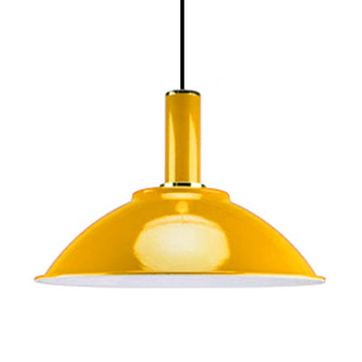 Zeitgenössische flache Schüssel Hanging Lampe Aluminium hellfarbener Anhänger Licht in Blau/Grün/Orange/Rot/Gelb für Marktgeschäft