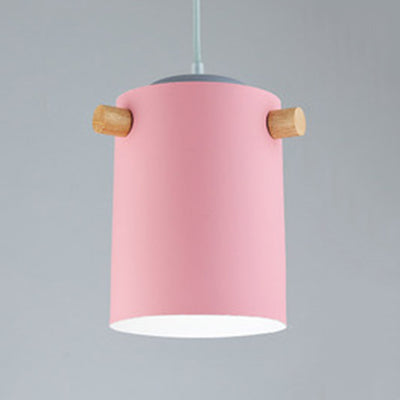 Bonbonfarbene zylindrische Suspension Licht Ein leichtes Macaron Aluminium Blau/Grün/Rosa/Weiß/Gelb Anhänger Licht für Korridor
