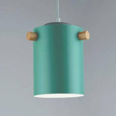 Bonbonfarbene zylindrische Suspension Licht Ein leichtes Macaron Aluminium Blau/Grün/Rosa/Weiß/Gelb Anhänger Licht für Korridor