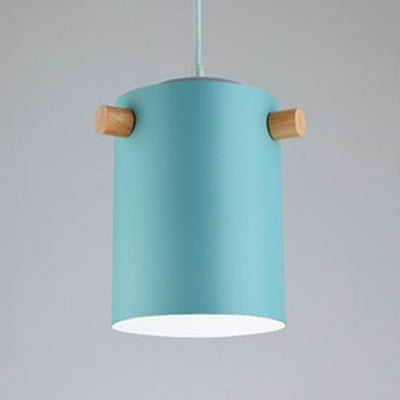 Bonbonfarbene zylindrische Suspension Licht Ein leichtes Macaron Aluminium Blau/Grün/Rosa/Weiß/Gelb Anhänger Licht für Korridor