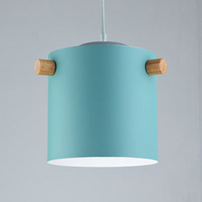 Bonbonfarbene zylindrische Suspension Licht Ein leichtes Macaron Aluminium Blau/Grün/Rosa/Weiß/Gelb Anhänger Licht für Korridor