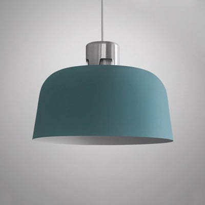 Tombra de cubo de metal Luz colgante de luz individual iluminación colgante nórdica en azul/verde/rosa para restaurante de restaurantes comedor