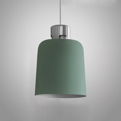 Tombra de cubo de metal Luz colgante de luz individual iluminación colgante nórdica en azul/verde/rosa para restaurante de restaurantes comedor