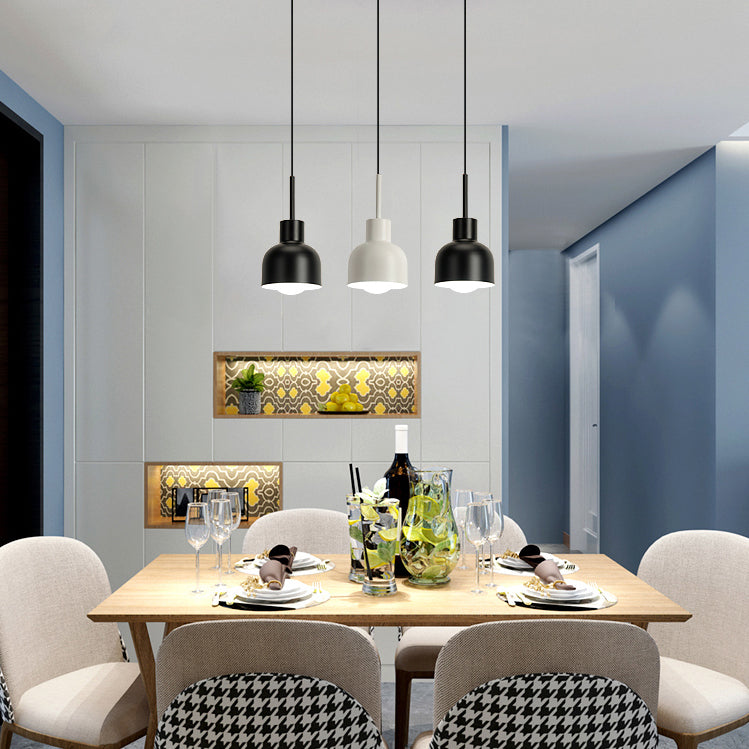 Modern Style Domed Pendant Light Single Head Aluminium Hanging Light for Restaurant Foyer