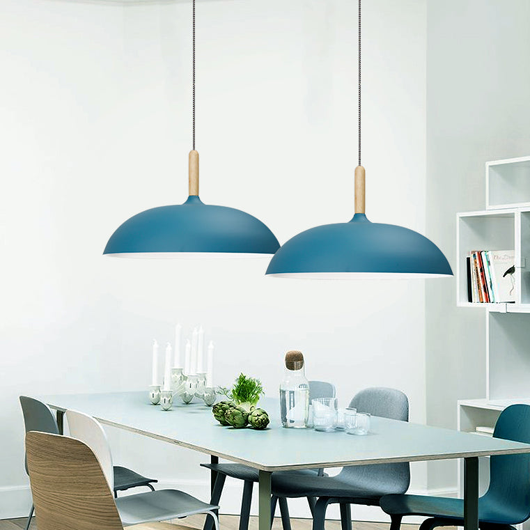 Luce a sospensione con soffitto a piattino colorato di caramelle 1 luce 14 "/18" W Nordic Alluminio appeso Luce per ufficio
