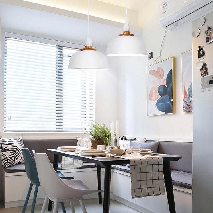 Noordse hemisferische hangende hanglamp 1 licht aluminium suspensie Licht met vogel voor balkon