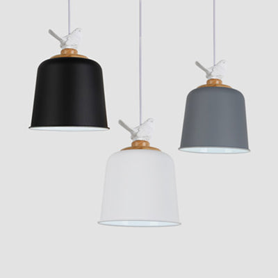 Luz colgante de sombra del imperio contemporáneo con aluminio de pájaros 1 lámpara colgante de bombilla para porche