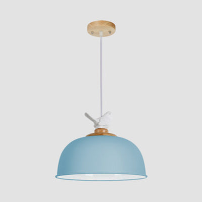 Macaron Stylish Suspension Light mit wenig Vogel Single Lampe 10/12 Zoll breit metallische Anhängerlampe für Kinderschlafzimmer