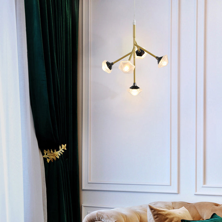 Metal & Acryl Flower Chandelier Kitchen Eetkamer 5 Lichten Modern G4 Pendant Light