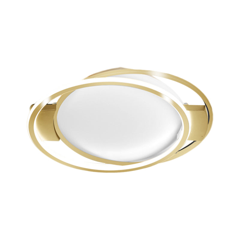 Gold Dual Ring Flush Lighting Minimalismus LED Metallic Flush Mount Lampe im warmen/weißen Licht