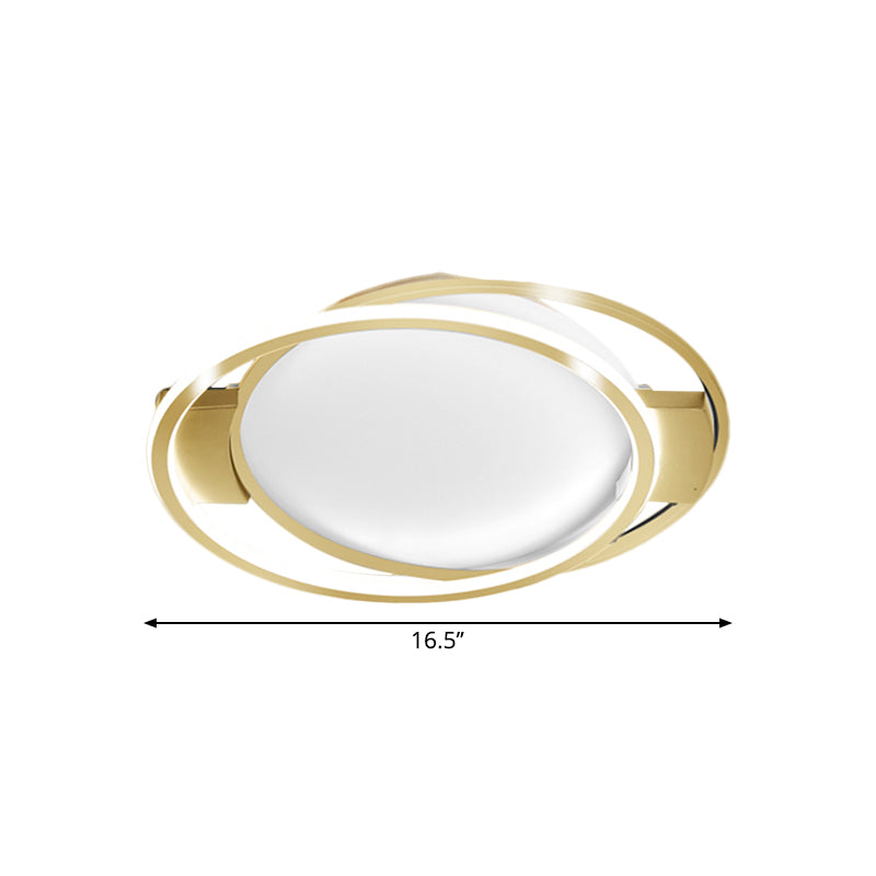 Gold Dual Ring Flush Lighting Minimalismus LED Metallic Flush Mount Lampe im warmen/weißen Licht