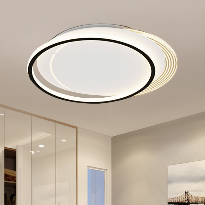 Metallic Circle Flush Mount Minimalism LED Nero - Bianco Soffsh Flush in Warm / White Light per Bedroom