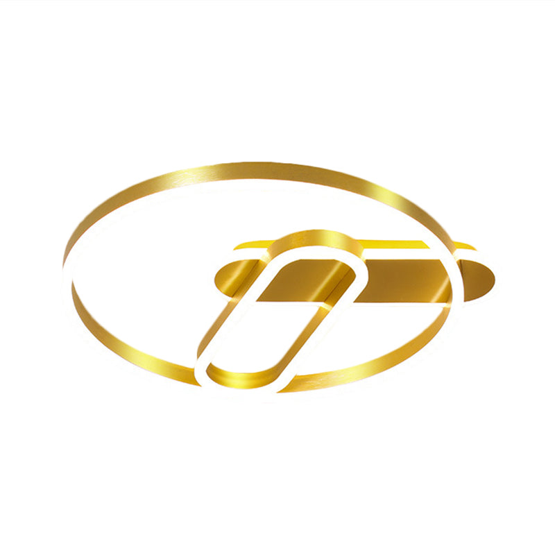 Gold Ring Ceiling Bündig Mount Modern 18 "/21.5" Dia LED Metal Flush Lighting in Warm/White Light