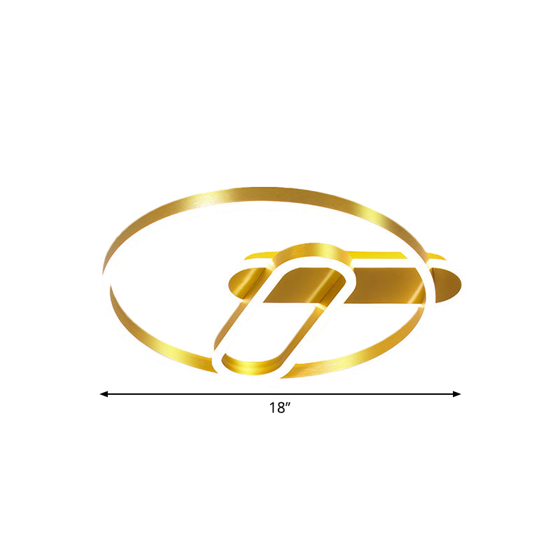 Gold Ring Ceiling Bündig Mount Modern 18 "/21.5" Dia LED Metal Flush Lighting in Warm/White Light