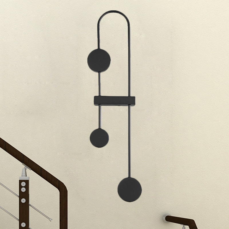 Minimalisme en application arquée noire / or 3 têtes Mur en métal LEDMINE MOURD MOURD, CHAUD / BLANC LEIL / BLANC