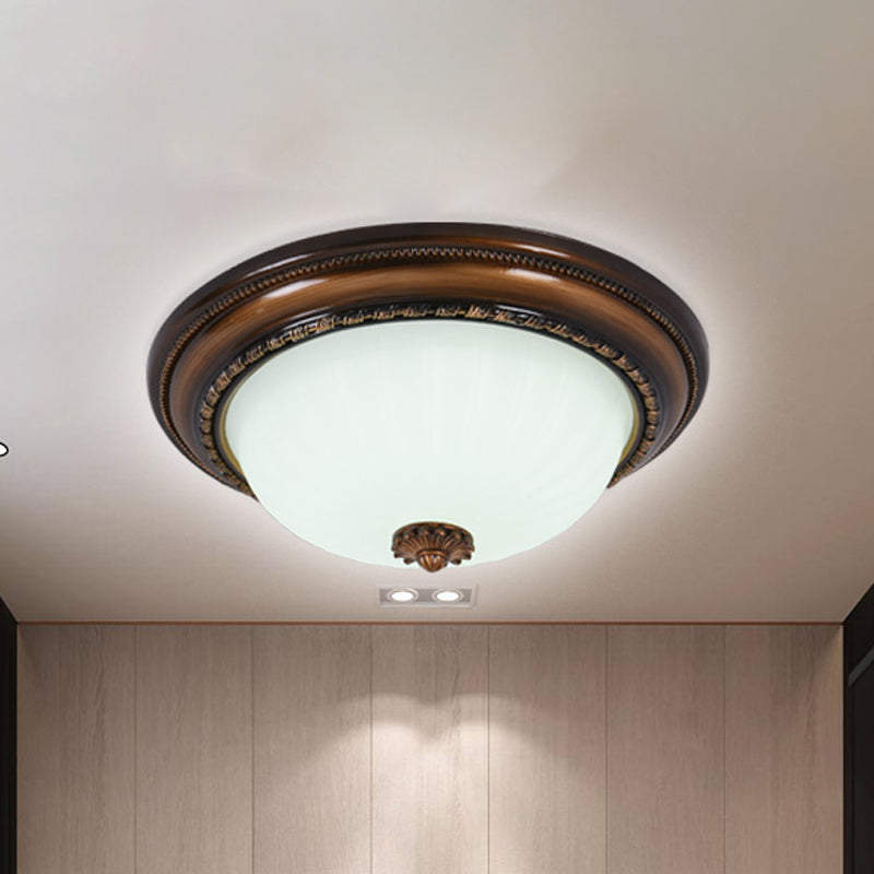 Classic Inverse Cloche Flush Mount Milchglas 14 "/16" /19.5 " W LED Nahe an der Deckenleuchte in Brown