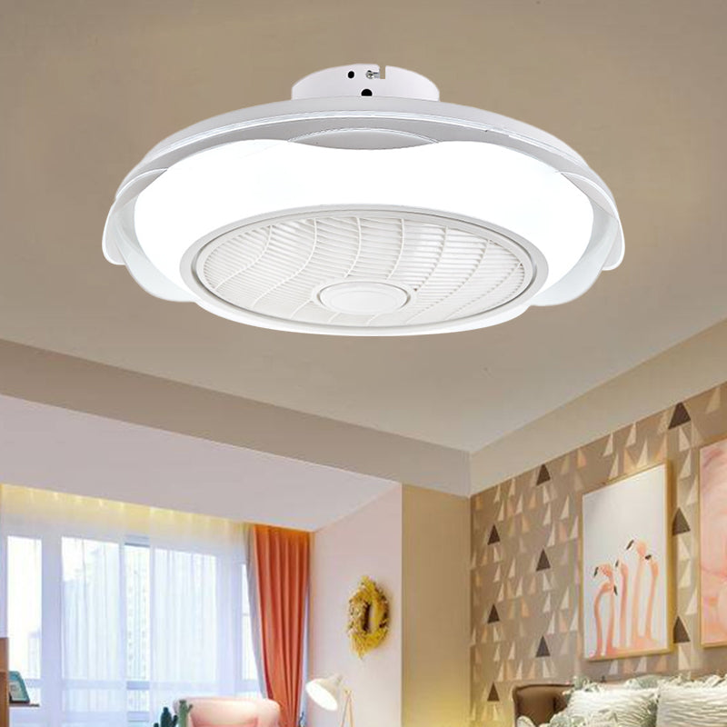 Weiß/Rosa/Blue Circle Deckenlüfter Leuchte Modernismus LED Metal Semi Flush Lampe, 20,5 "W.