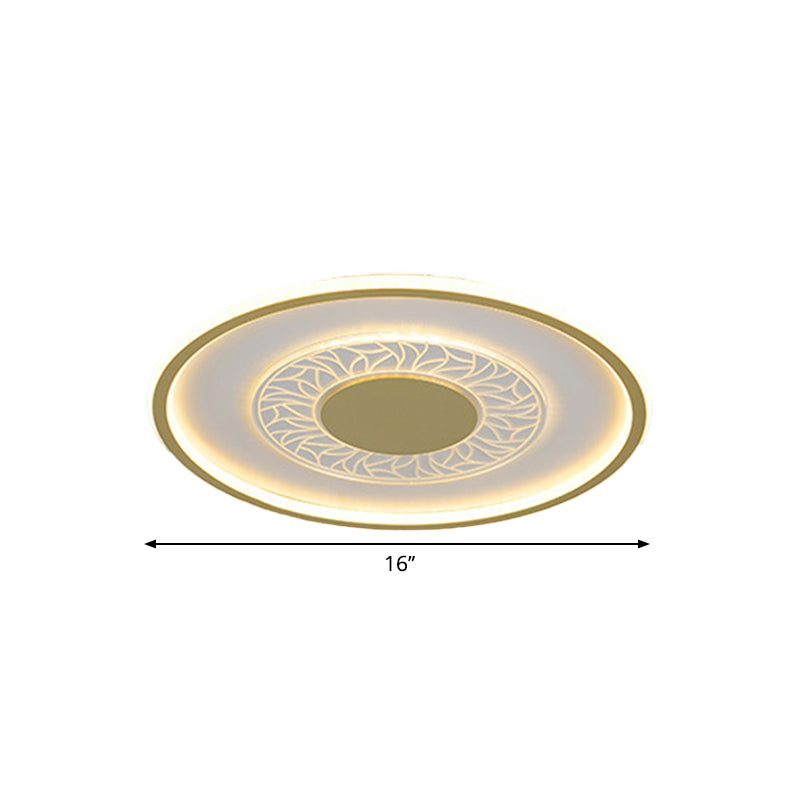 Square/Round Metal Flush Lighting Simplicity 16"/19.5" Width LED Gold Ceiling Lamp Fixture