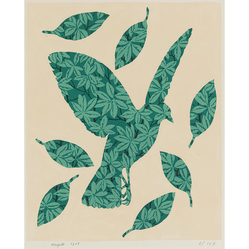 Surrealism Shattered Leaves Murals for Home Custom Size Wall Decoration in Green