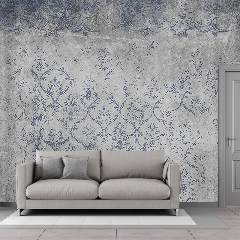 Papier peint mural à imprimé Floral rural, couleur foncée, décoration murale de salon, sur mesure