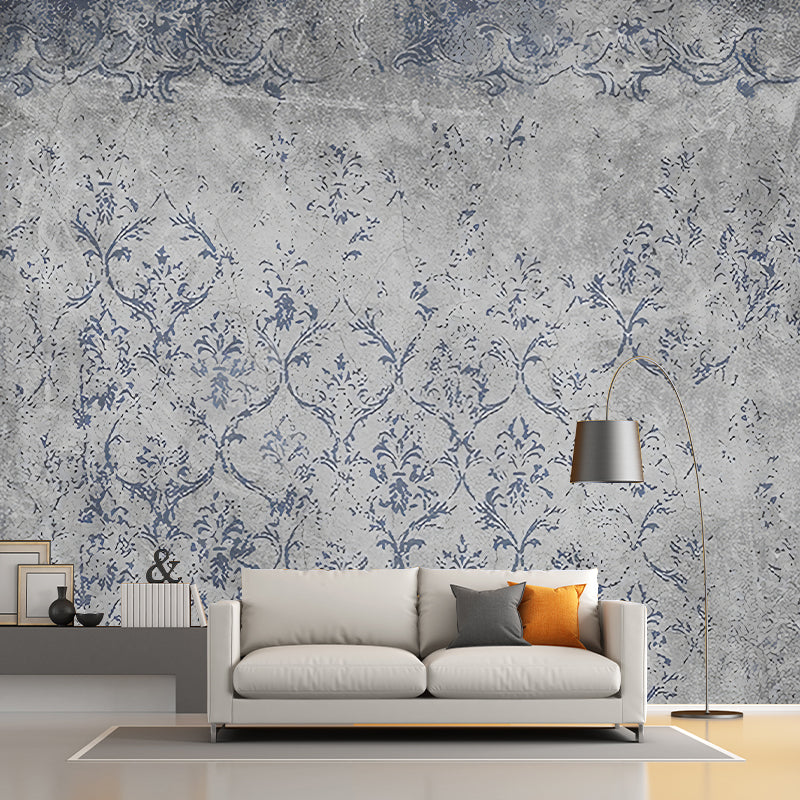 Rural Floral Print Murals Wallpaper Dark Color Living Room Wall Decor, Made to Measure