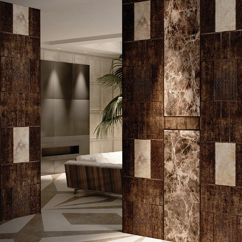 Dark Brown Marble Wallpaper Murals Moisture Resistant Rustic Living Room Wall Art