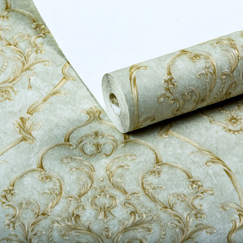 Soft Color Medallion Wallpaper Damask Nostalgic Stain-Resistant Wall Art for Living Room