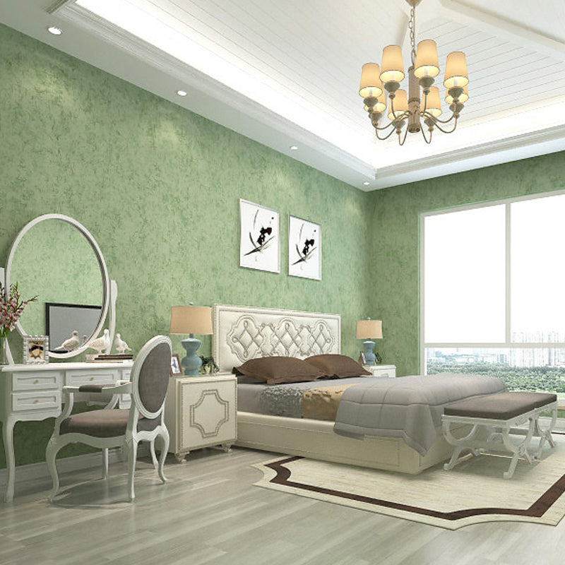 Nostalgic Solid Wallpaper in Lake Green Stain Resistant Wall Art for Dining Room