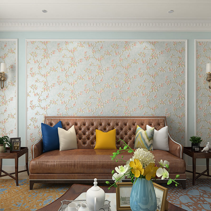 Cottage Blooming Apricot Wallpaper Light-Pink Bedroom Wall Decor, 33' L x 20.5" W